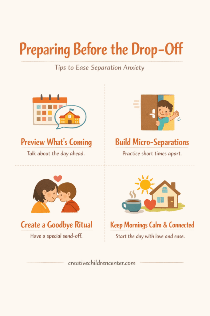 preparing before the drop-off