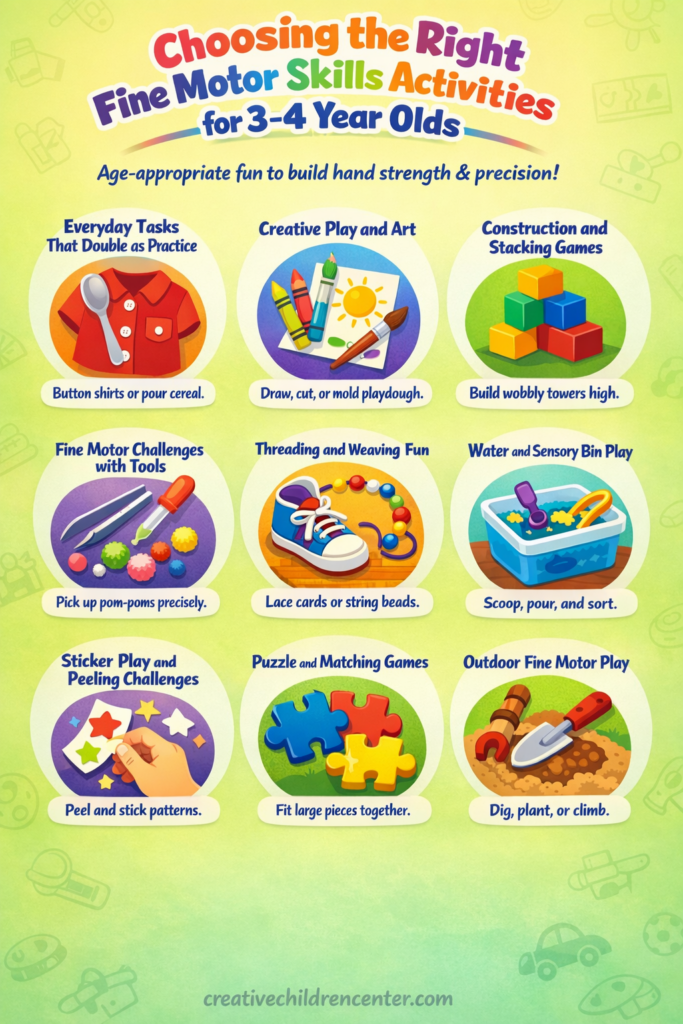 the right fine motor skills activities for 3 4 year olds
