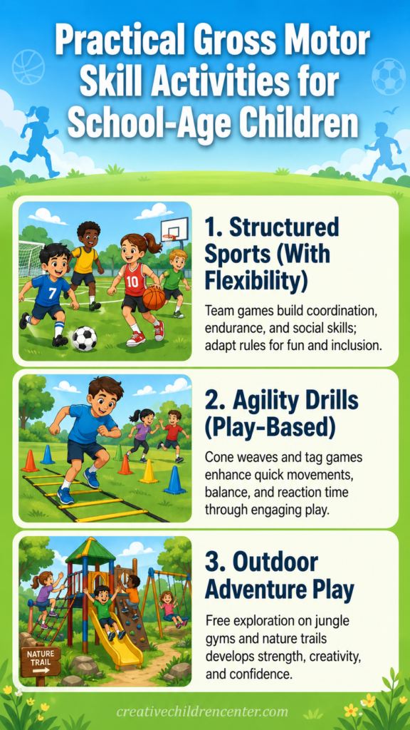practical gross motor skill activities for school-age children
