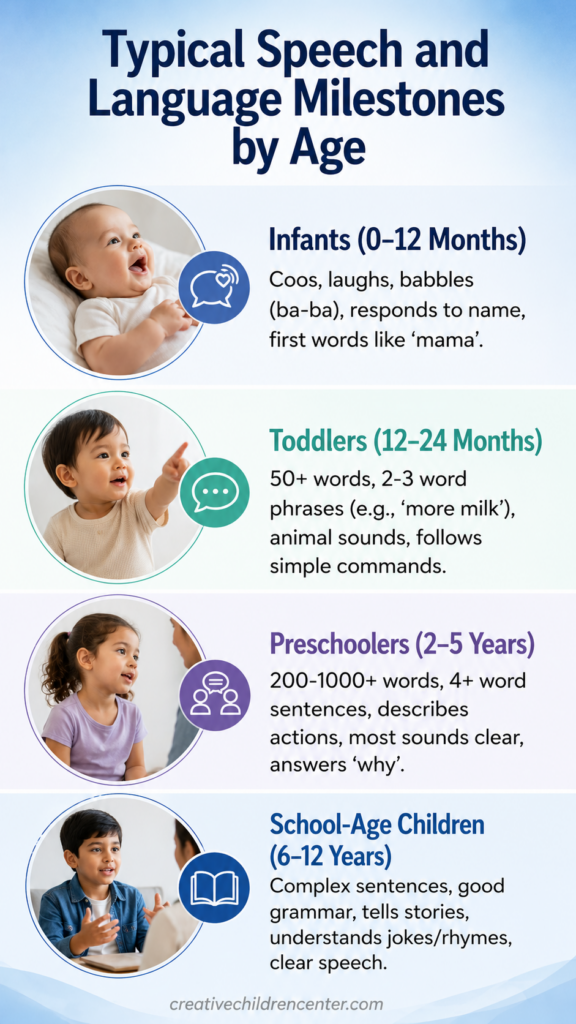 typical speech and language milestones by age