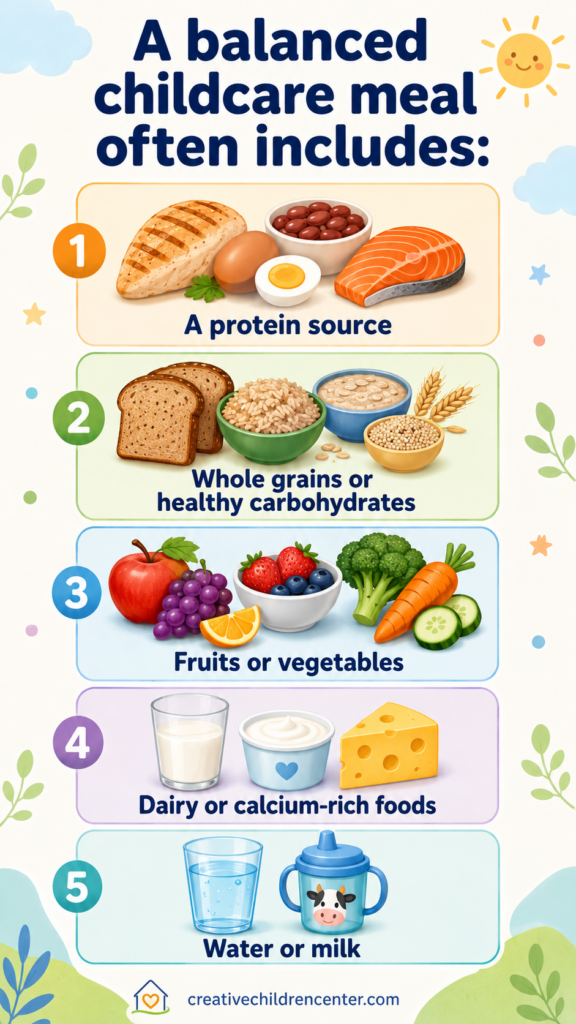 a balanced childcare meal often includes