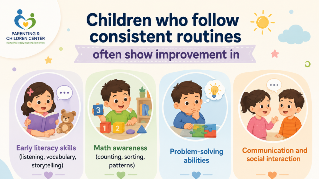 children who follow consistent routines often show improvement in