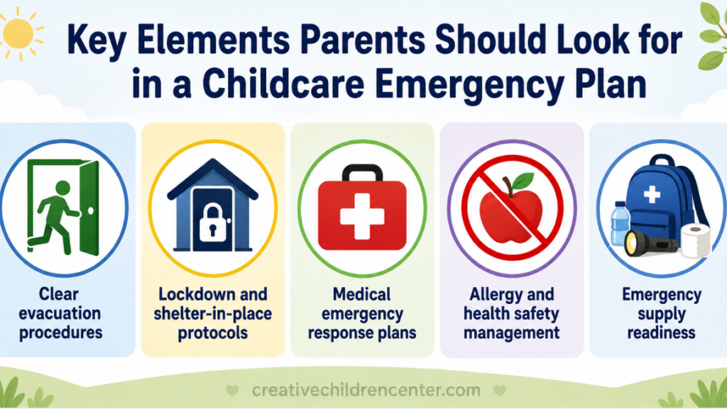 key elements parents should look for in a childcare emergency plan
